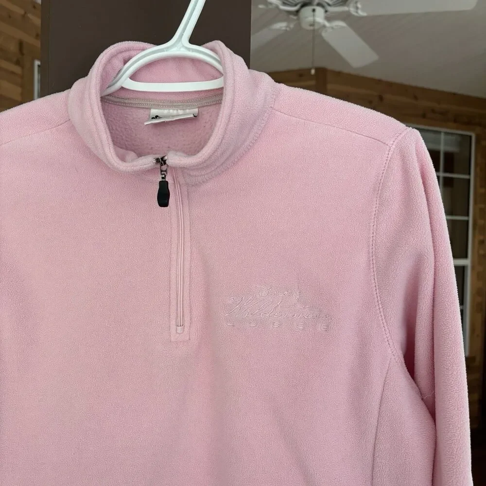 Disney's Wilderness Lodge Women M Quarter Zip Fleece Pink Mickey - Picture 2 of 4